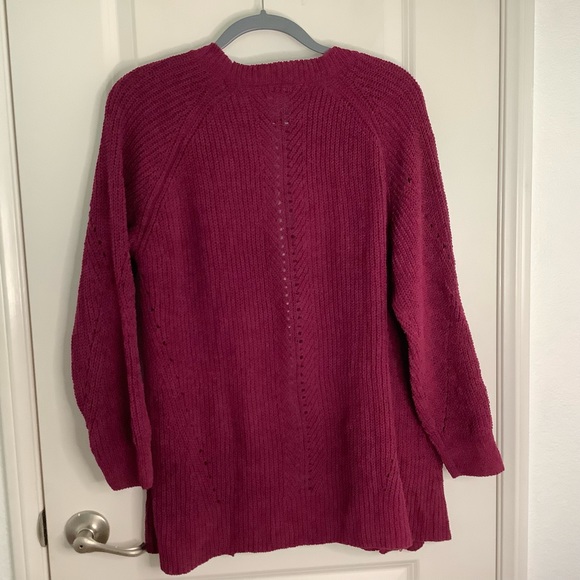 NWT New Member's Mark Chenille Cardigan Size XL, Dark Raspberry Color - Picture 5 of 14
